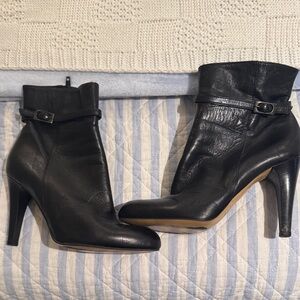 Elegant Black Leather Ankle Boots